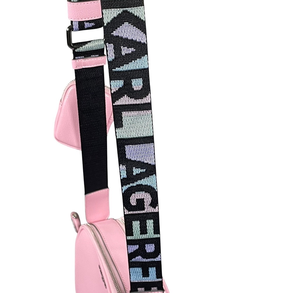 NEW Karl Lagerfeld Maybelle Pink Leather Camera Crossbody Bag Pouch Color Strap - Picture 4 of 17